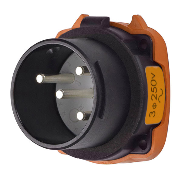 35-18073-HAZ - DS20 INLET POLY BLACK SIZE 2 TYPE 4X 3P+G 20A 250 VAC 60 Hz NO AUX